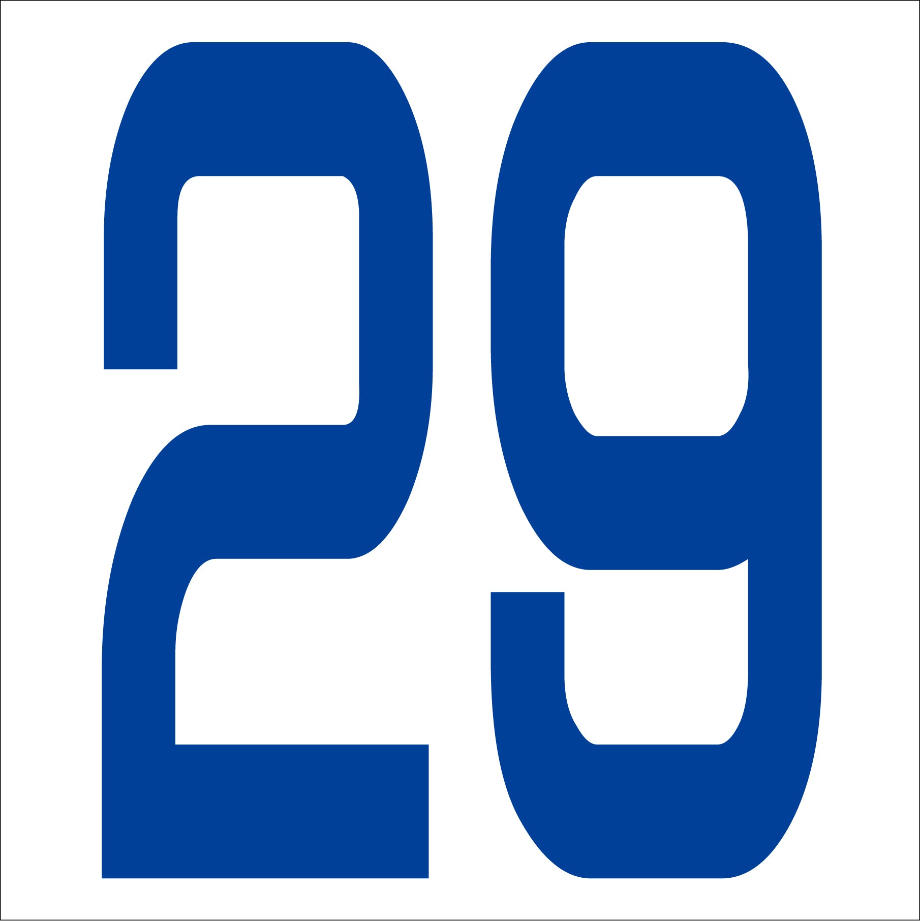 カッティングステッカー 数字29 文字高100mm 青 – GREEN CROSS