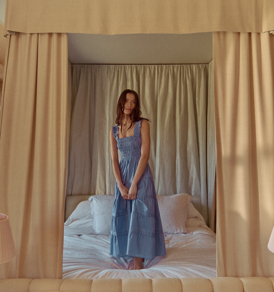 The Kimmy Nap Dress - Blue Stripe – Hill House Home