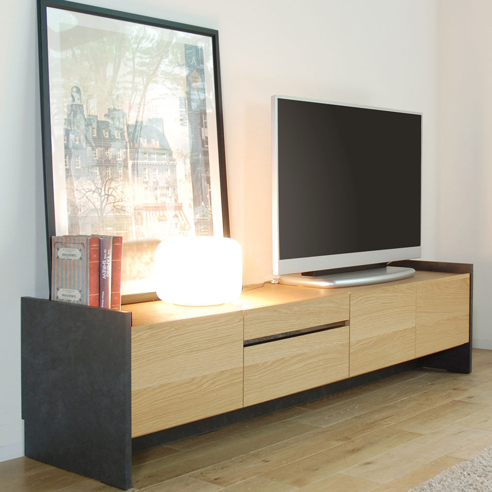 テレビボード「アテラ」ホワイトオーク材 NA（ナチュラル）色 全3