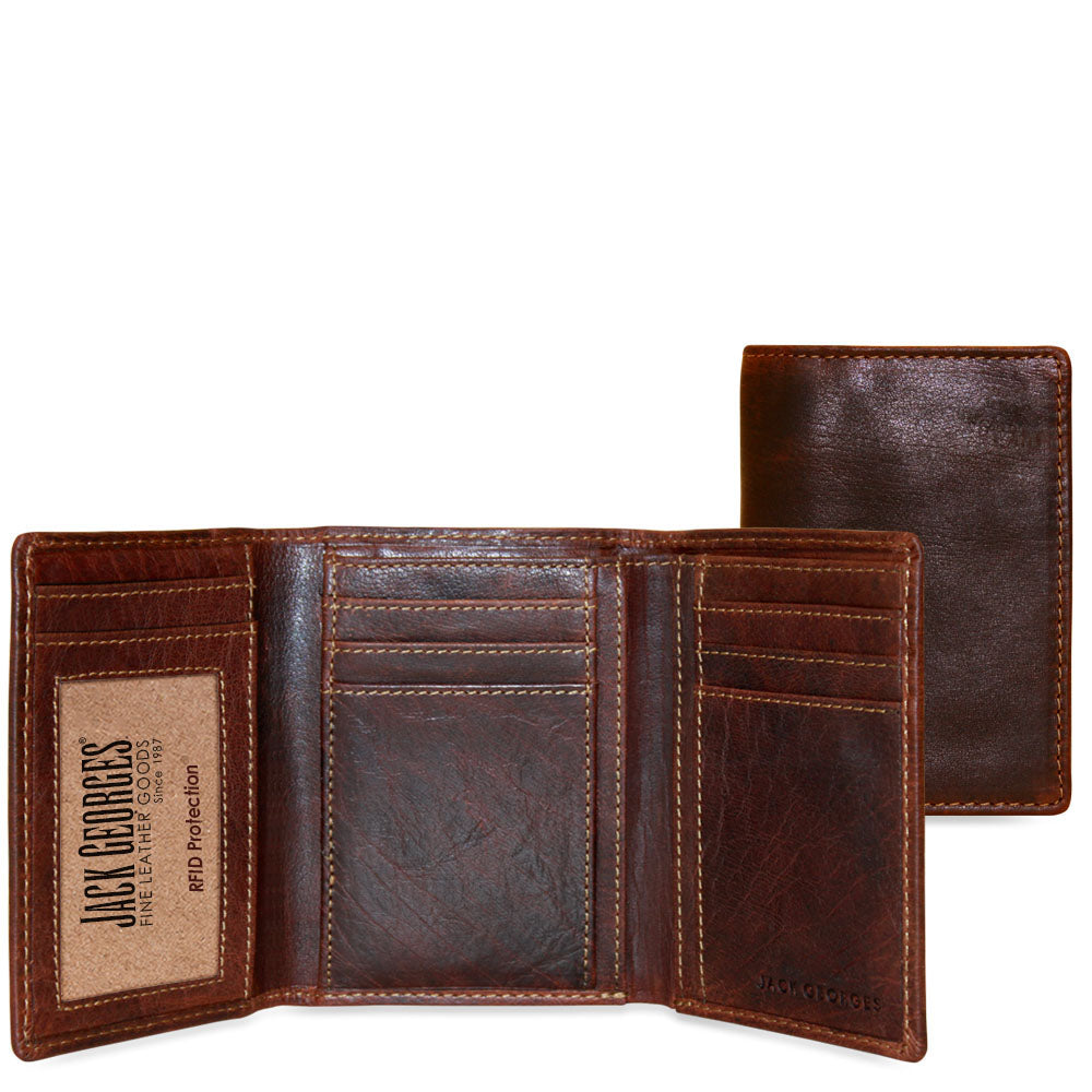 Leather Trifold Wallet RFID - Voyager #7305 | Jack Georges