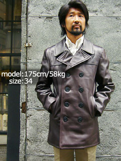 SCHOTT [ショット] 140 LEATHER DOUBLE P-COAT ブラウン-Jalana