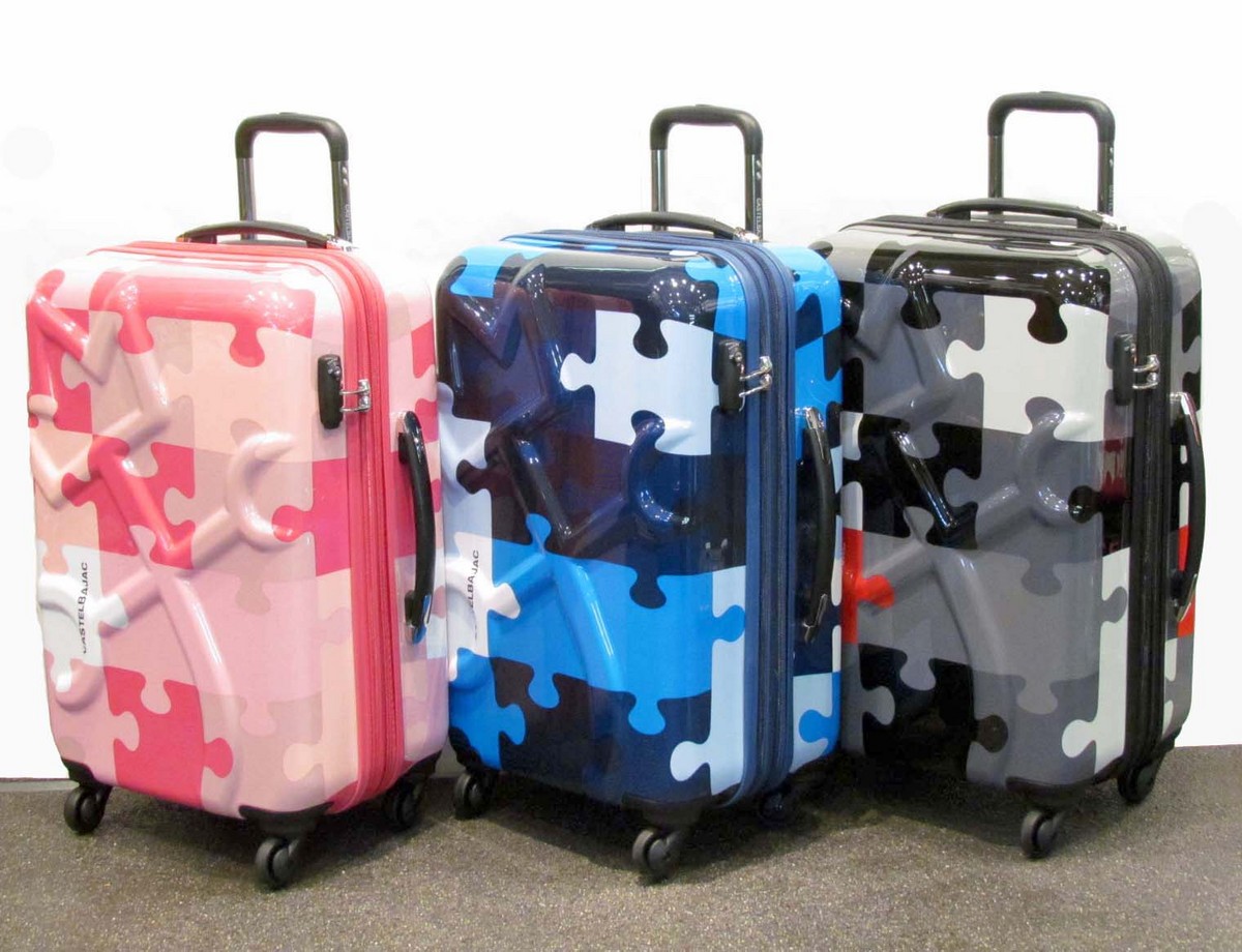 かわいい？かっこいい？おしゃれなパズル柄 マチ幅拡張型 ジッパー