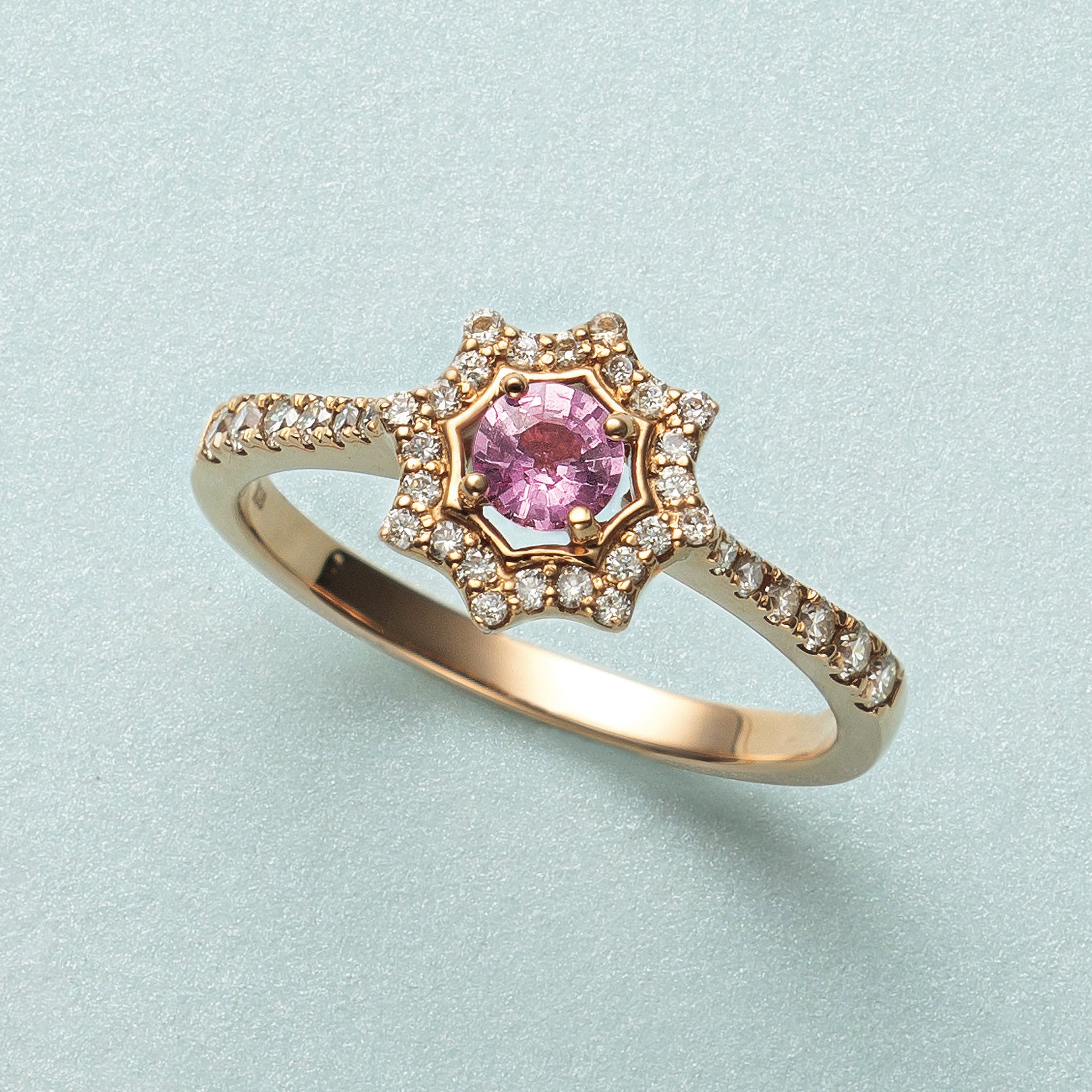 k18 ダイヤモンド 指輪 ピンクサファイア1.08ct 10号 【公式通販】