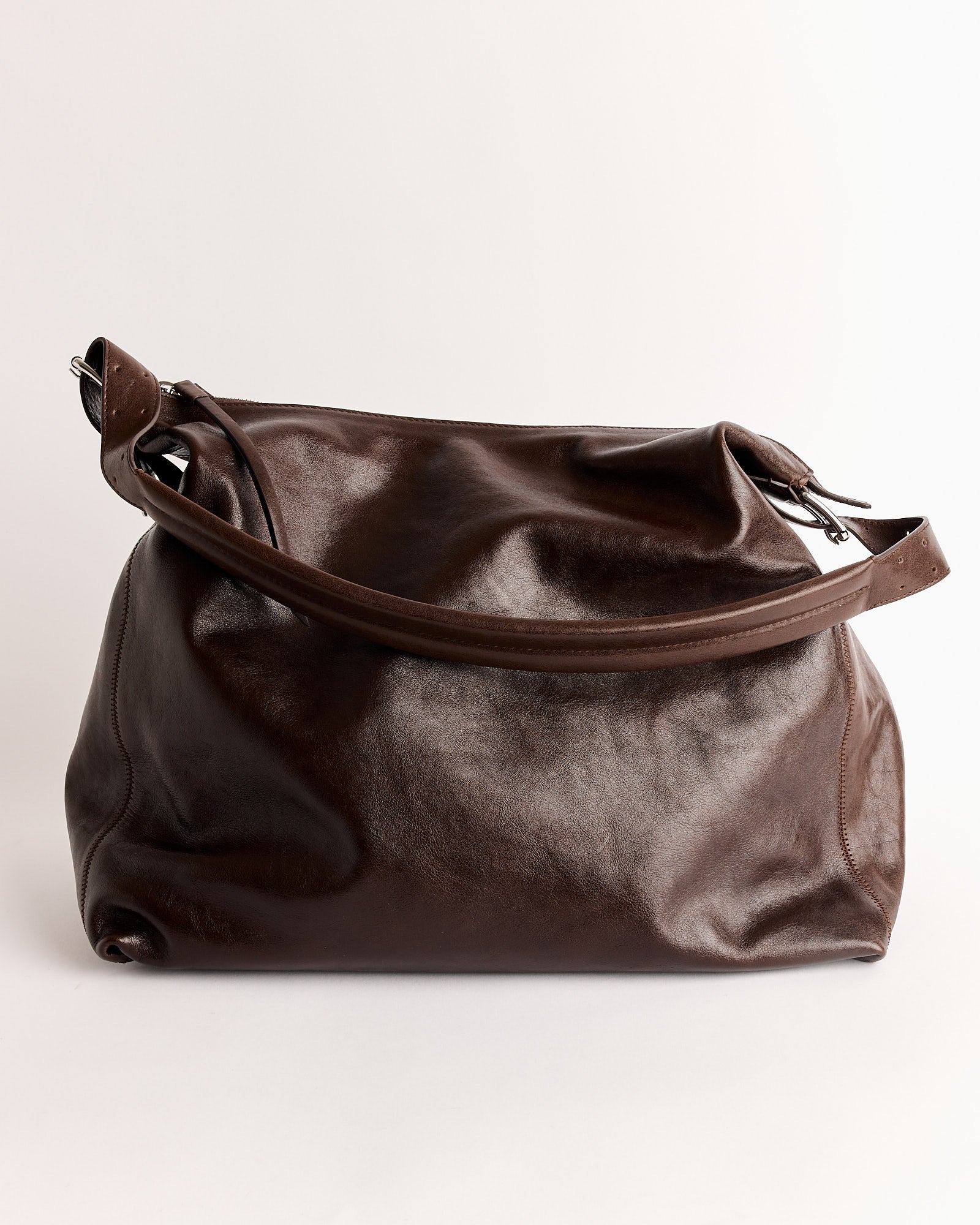 Belted Hobo Bag in Espresso