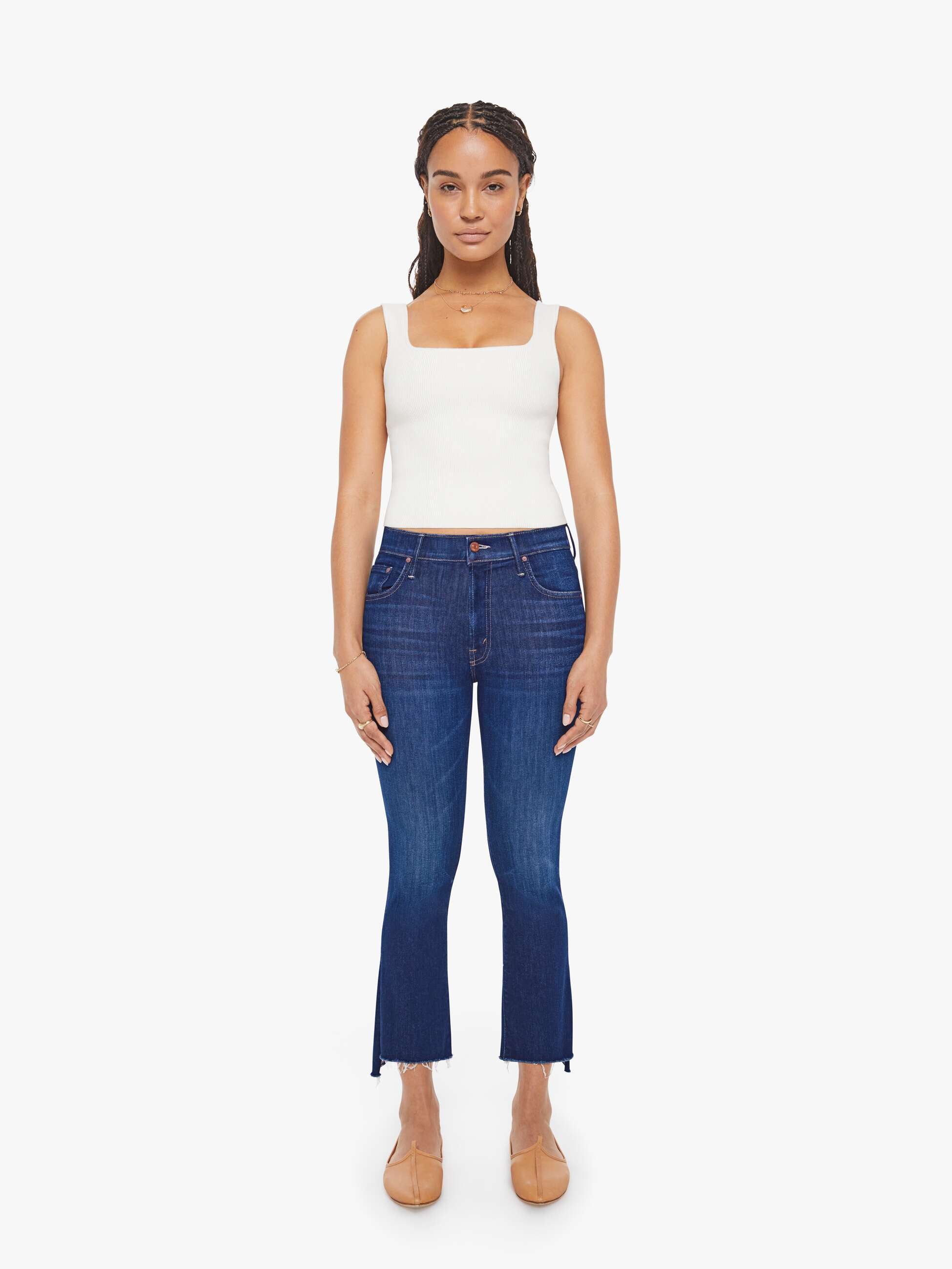 PETITES The Lil Insider Crop Step Fray - Off Limits | MOTHER DENIM