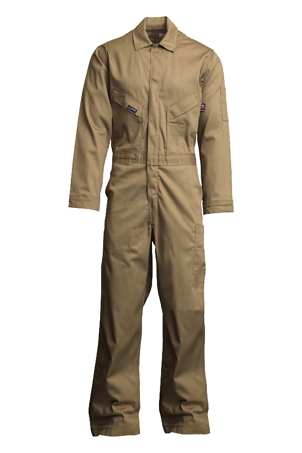 Lapco 7 oz. FR Deluxe Khaki Coverall | CVFRD7KH