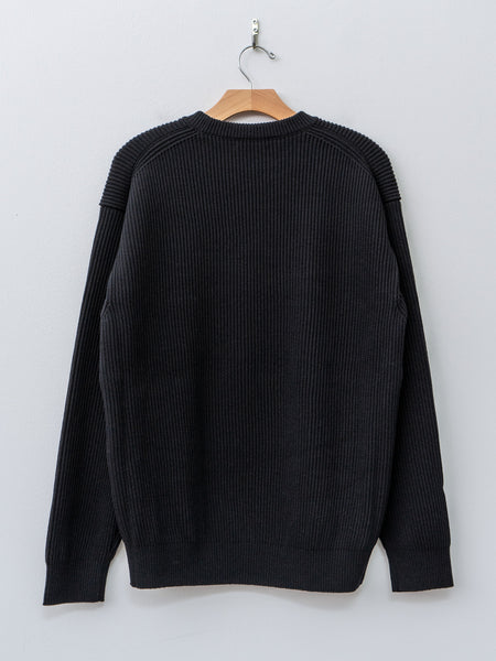 Namu Shop - Auralee Super Fine Wool Rib Knit P/O - Black