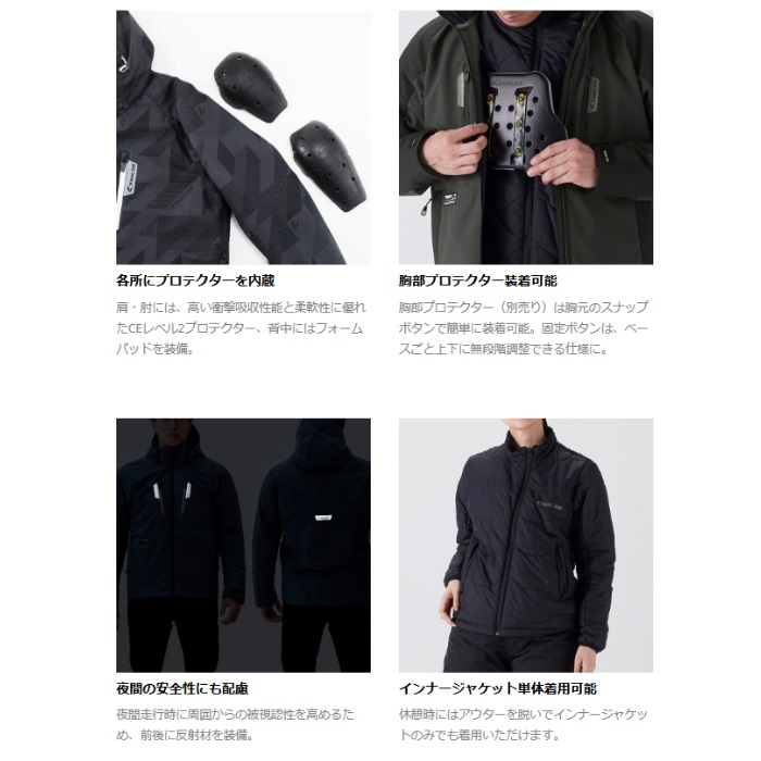 RSJ730 ソフトシェル オールシーズンパーカ CHARCOAL/BLACK