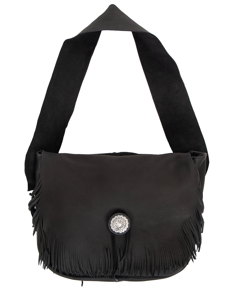 Larry Smith Deerskin Fringe Bag Large, Black - Panchoandlefty.se