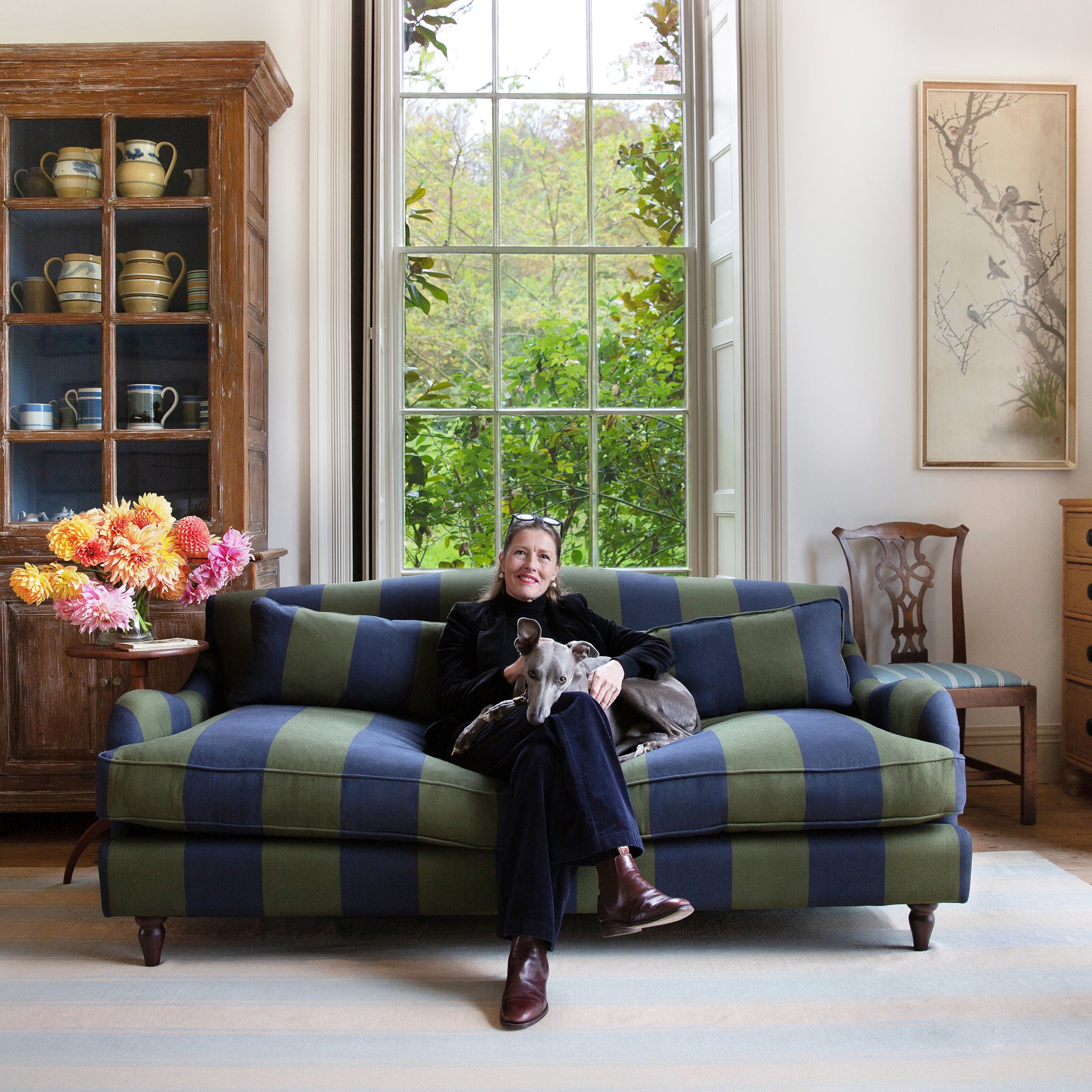 Felix 3 seater sofa in Woodland Stripe - Made to Order – sophieconran