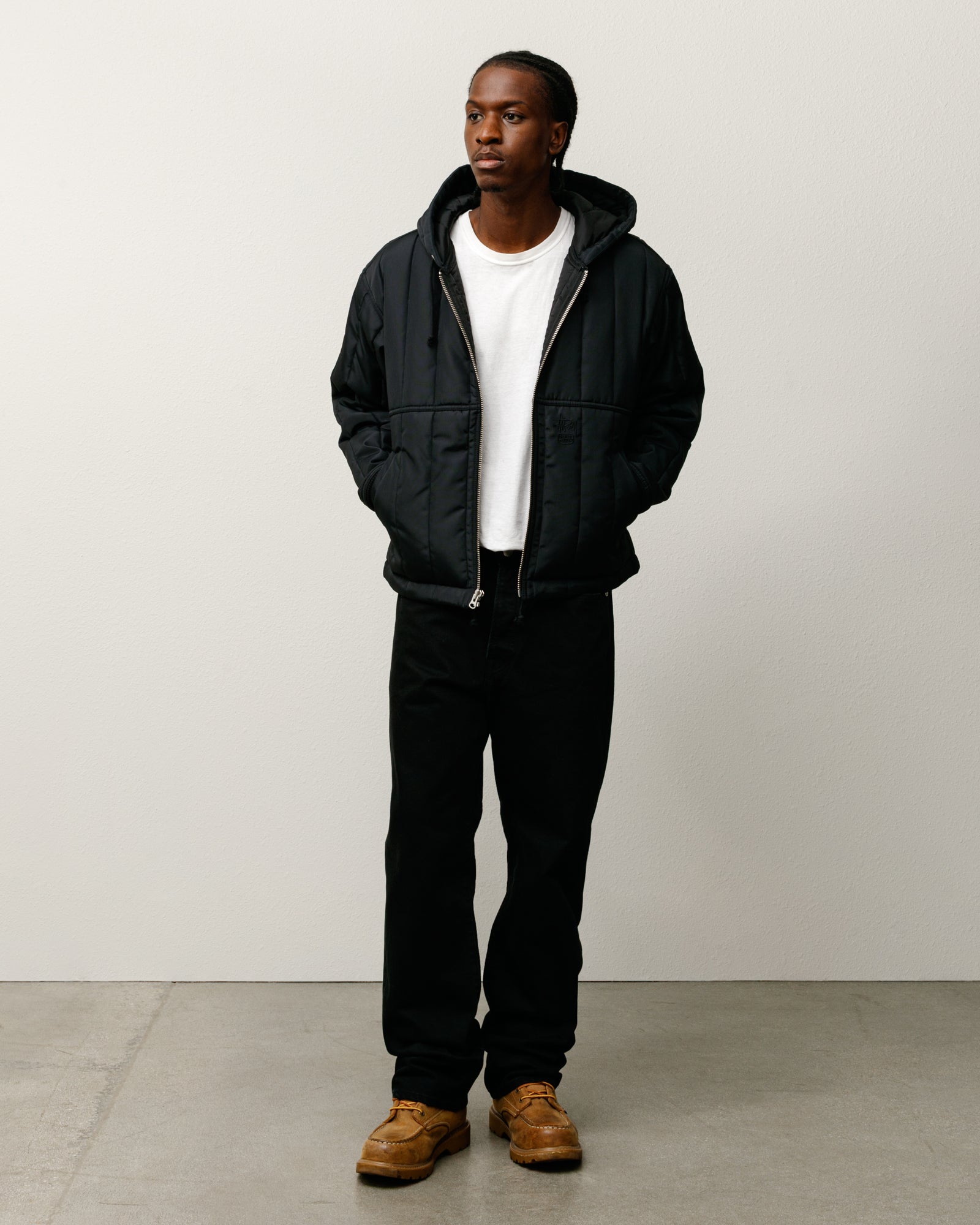 Quilted Nylon Work Jacket – Black | Outerwear | Stüssy