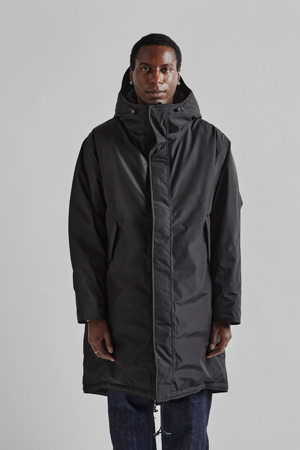 Nanamica GORE-TEX Long Down Coat - Black | Wallace Mercantile Shop