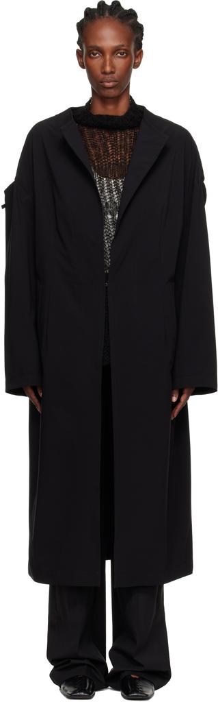 YOHJI YAMAMOTO Black Cotton Twill Long Cape Coat - Coats - Compare