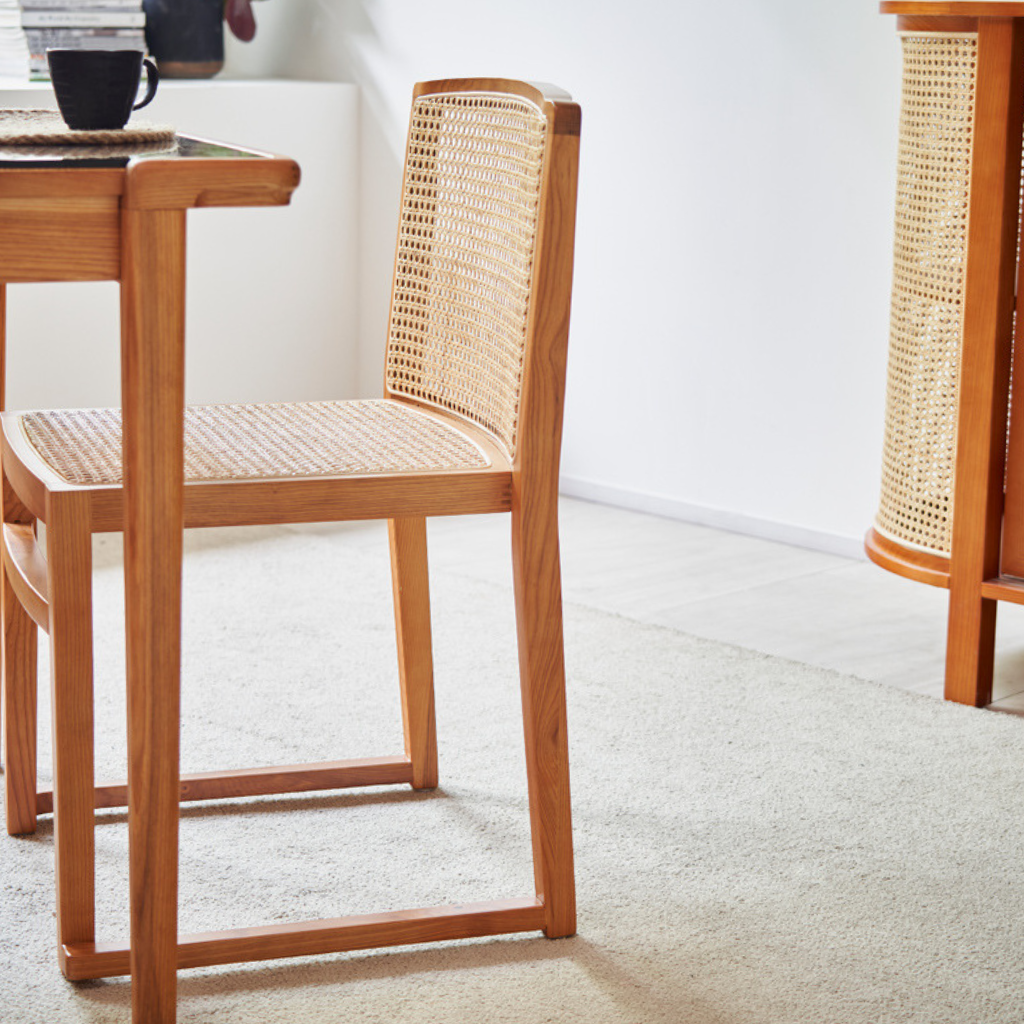 無垢材×ラタンのおしゃれダイニングチェア｜北欧風 – 6JOHAN