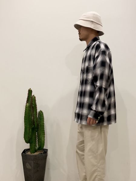 COOTIE / Ombre Check L/S Shirt -Black- | 80-HACHIMARU-