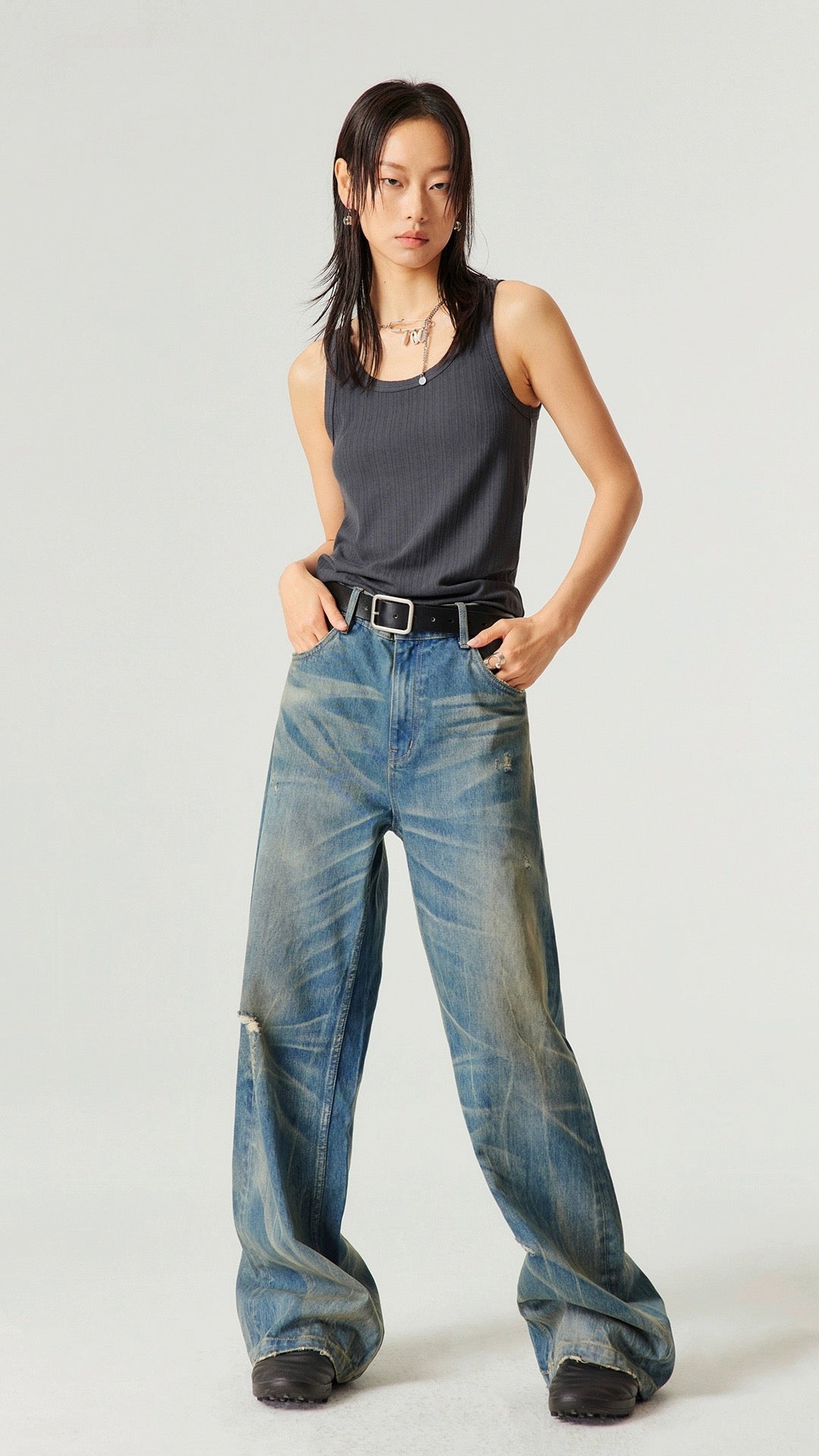 Simple Project Nevada Washed Jeans-Blue – 96Dragon Studio