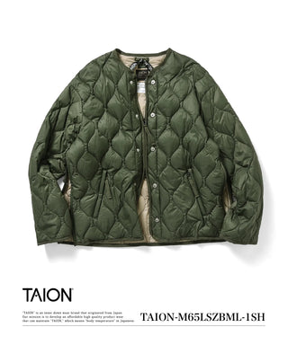 ミリタリー M65 ライナーWジップ ショートダウンジャケット-ソフト