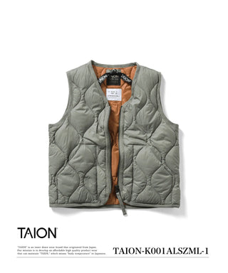 KIDS】ミリタリー VネックWジップ インナーダウンベスト-ソフトシェル