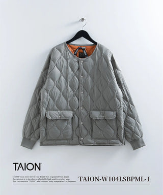 ミリタリー オーバーサイズクルーネック ダウンジャケット-ソフト