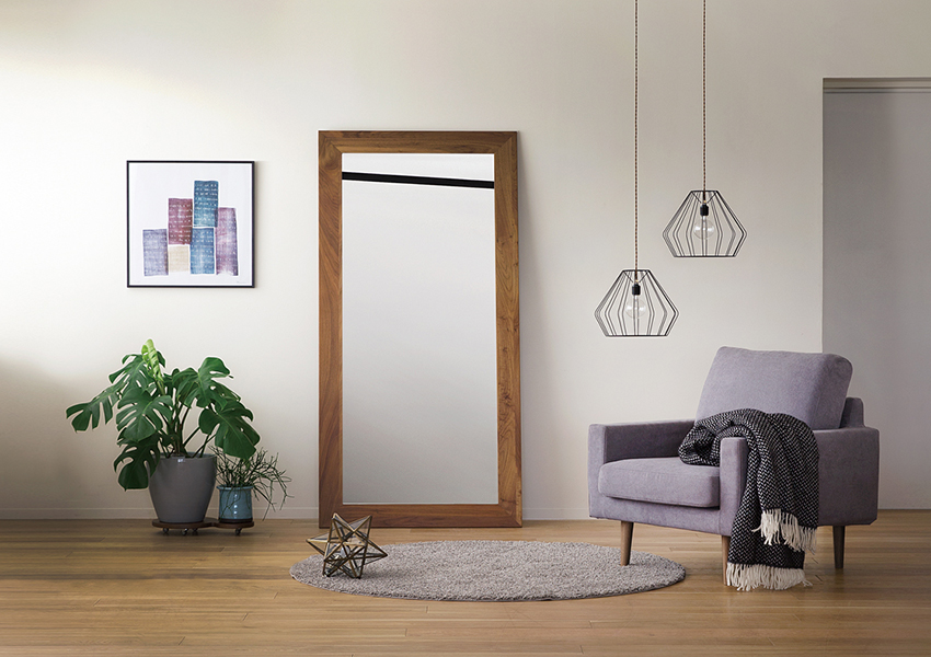 プレーンミラー 89LARGE WALNUT(W89×D2×H180cm) | 高野木工株式会社