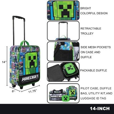 Minecraft - Brandclub - Minecraft Creeper Youth 4-Piece Travel Set