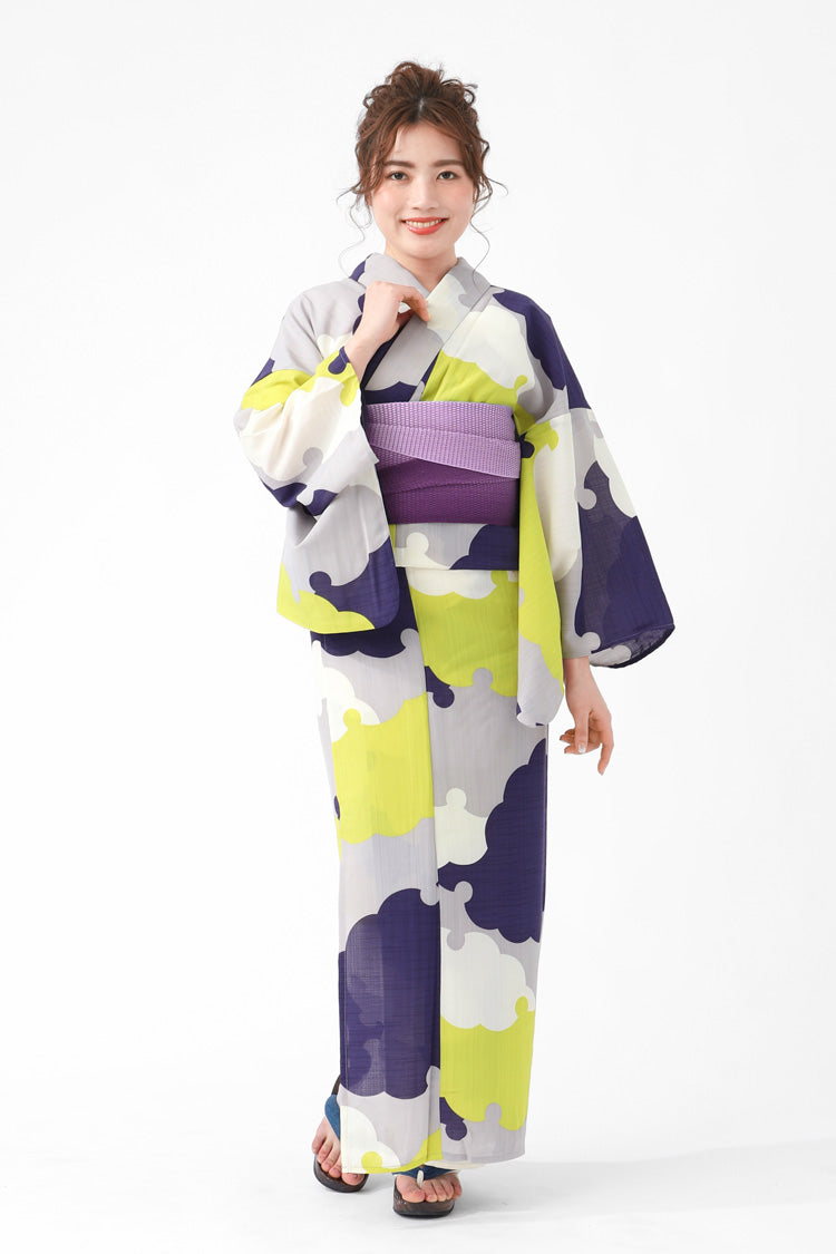 WASTセレクト浴衣 カルキュロ 3点セット 浴衣 帯 下駄 大人 セット