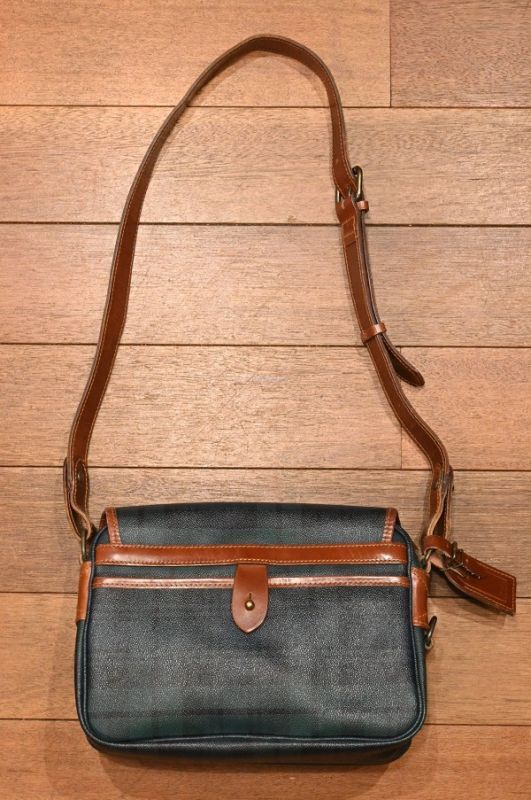 USED 90s ポロラルフローレン PVC×レザー ブラックウォッチ柄の