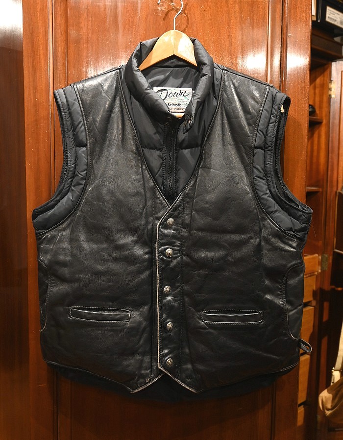 USED)SCHOTT ショット ダウン+レザー ジャケット+ベスト 2WAY