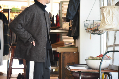 Hackney Union Workhouse ゛No collar Wool Jacket゛ ノーカラーワーク