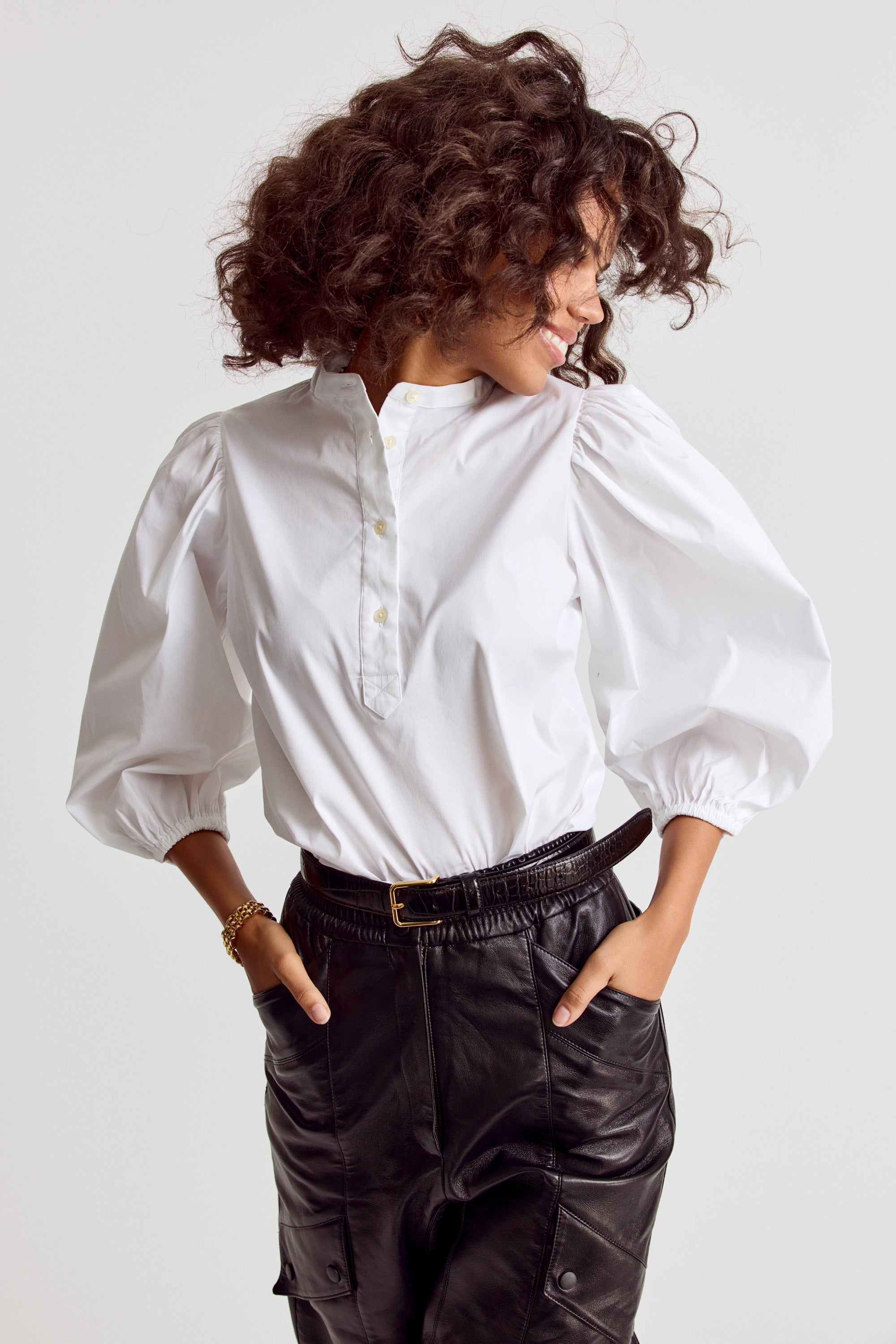 The Shirt by Rochelle Behrens - The Balloon Sleeve Shirt - White