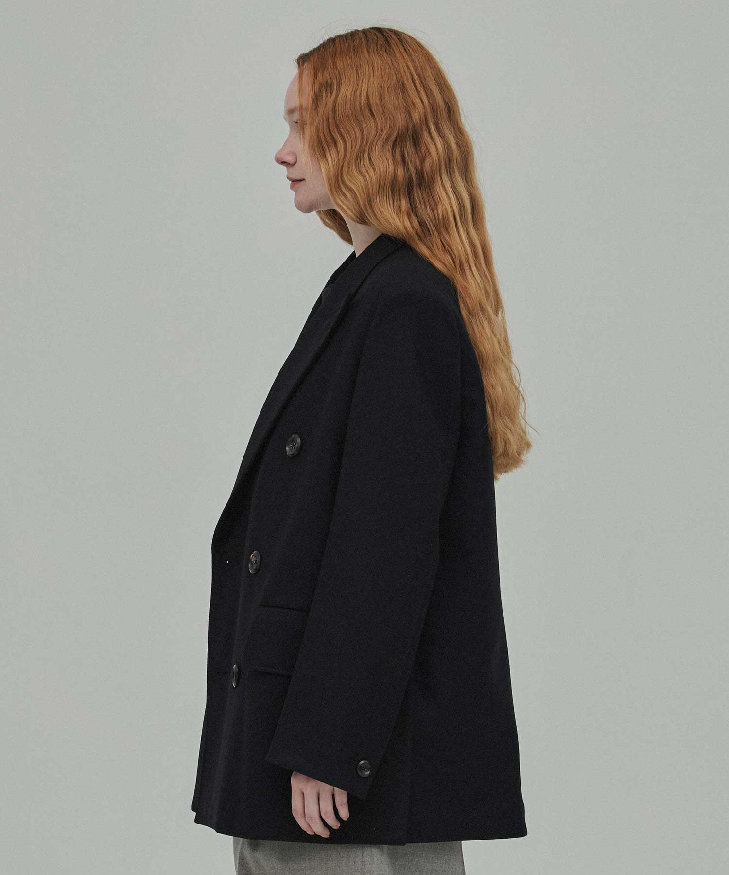 THE DOUBLE PEAKED JUST FIT JACKET(36 BLACK): THE RERACS: WOMENS