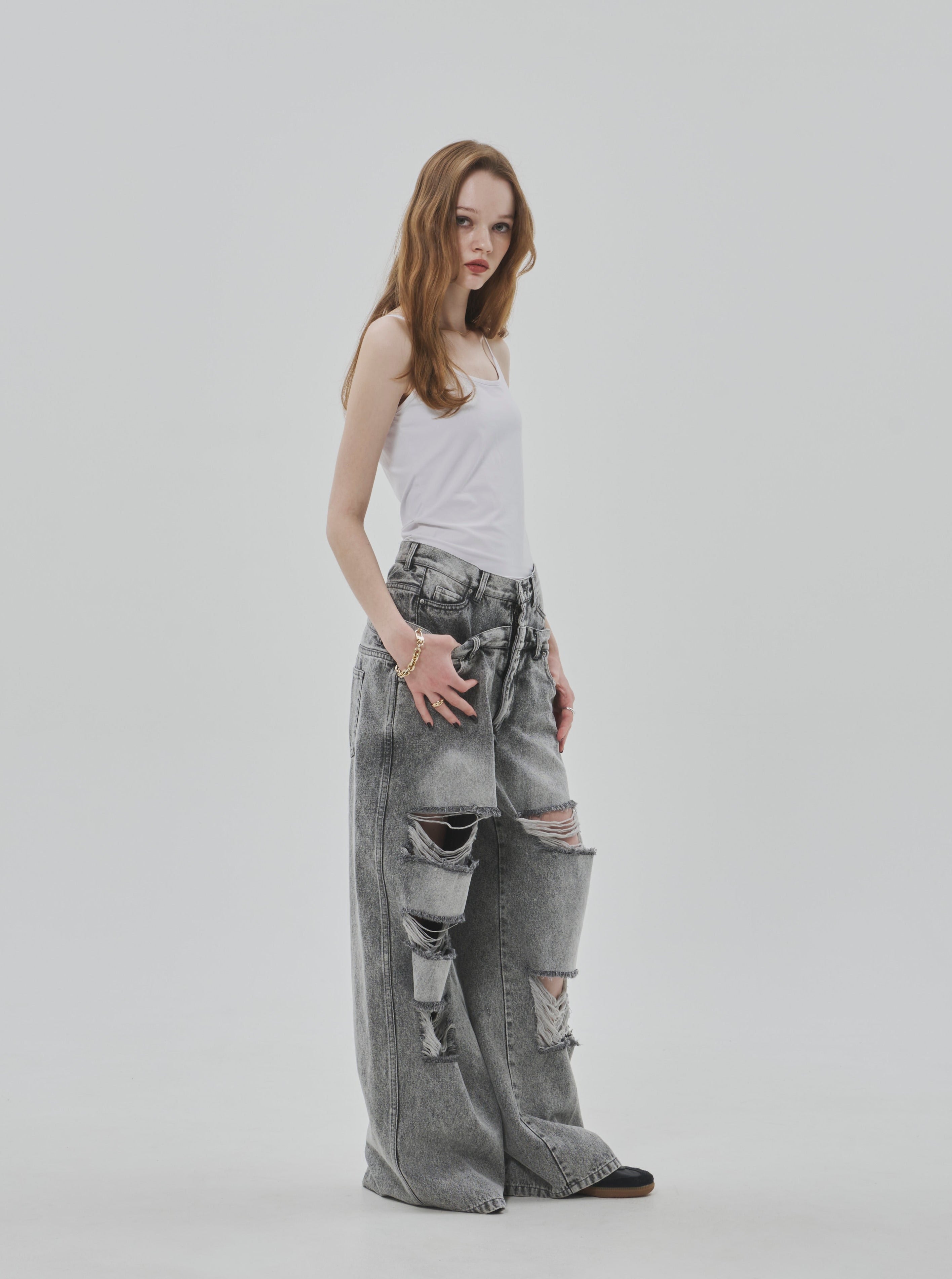 Lexington Double Belt Denim Pants – THE TOÉ