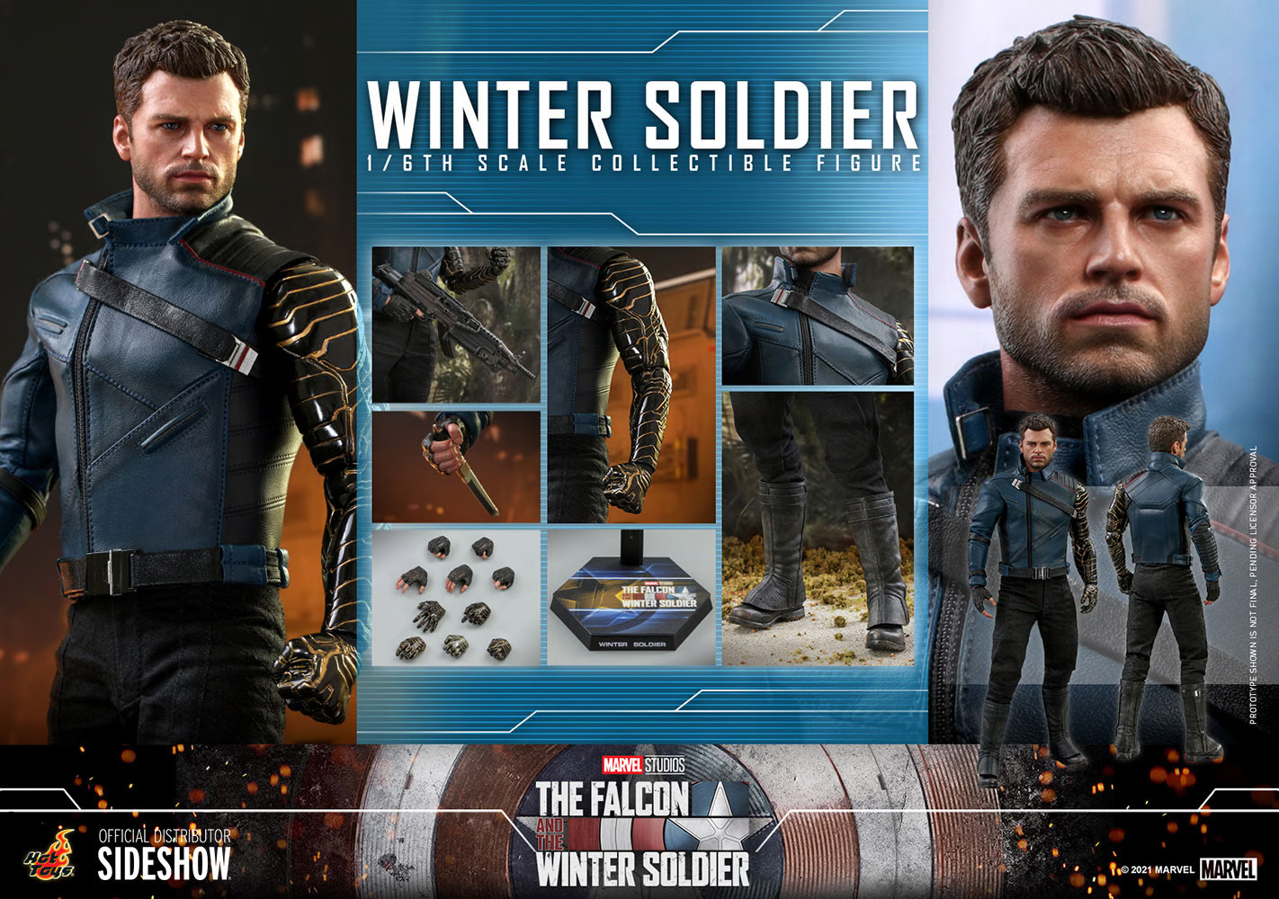 Hot Toys Falcon and Winter Soldier Bucky Barnes 1:6 Scale Figure