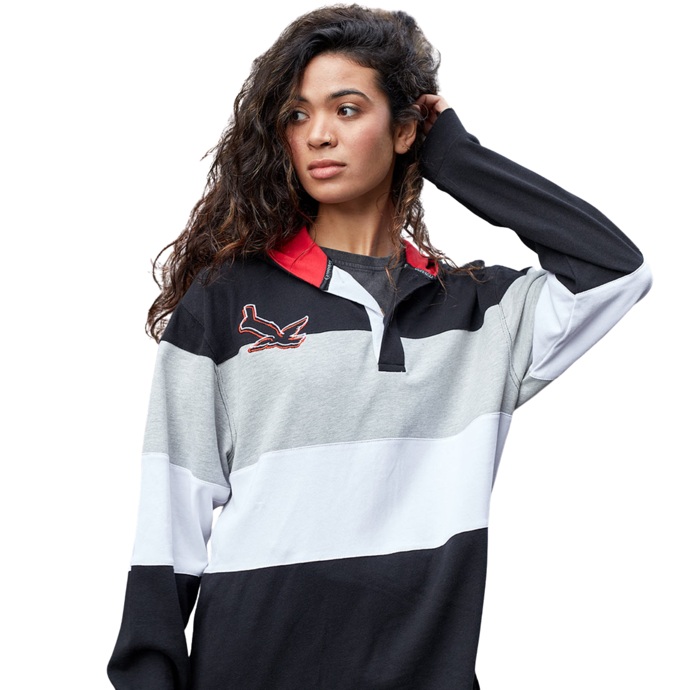 Shop Black & Red Toucan LS Rugby Jersey | The James Trading Group