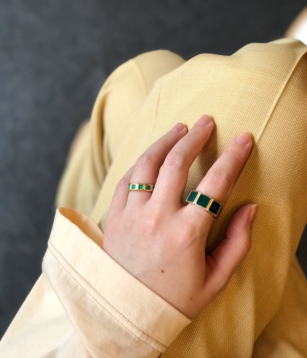 R.ALAGAN/SMALL TILE RING(GREEN)