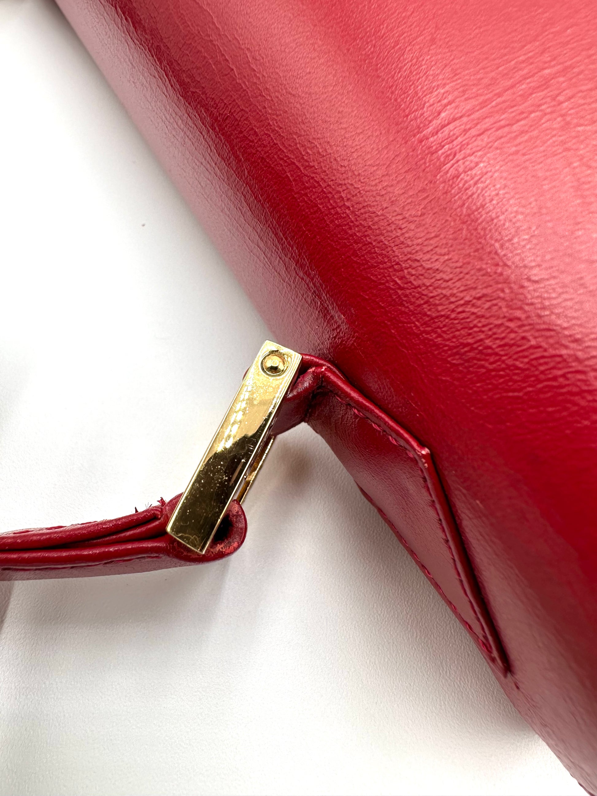 Rare* Authentic Vintage Yves Saint Laurent Red Leather Handbag