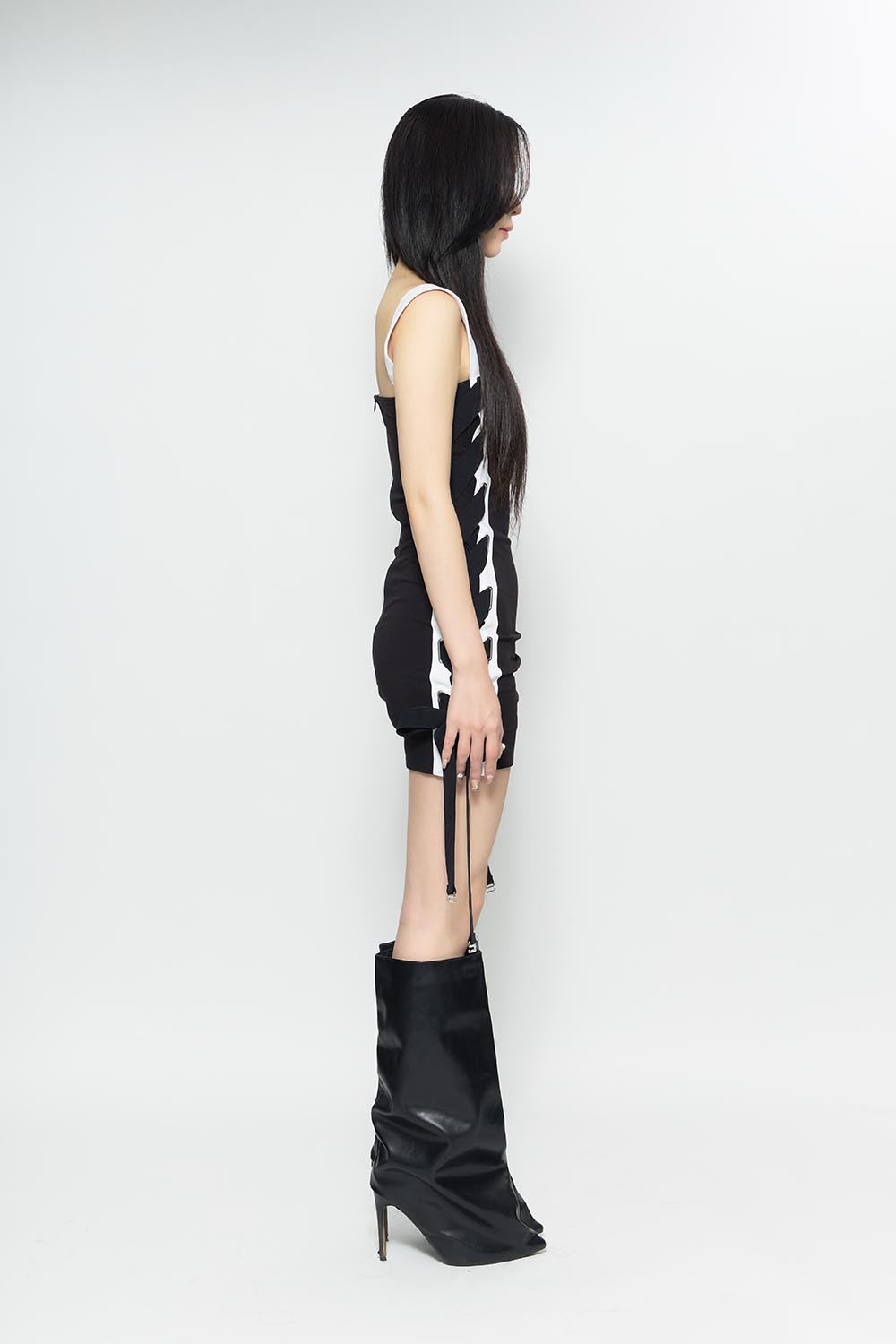 THEREDTHREAD / ザレッドスレッド】S contrast jersey dress mini