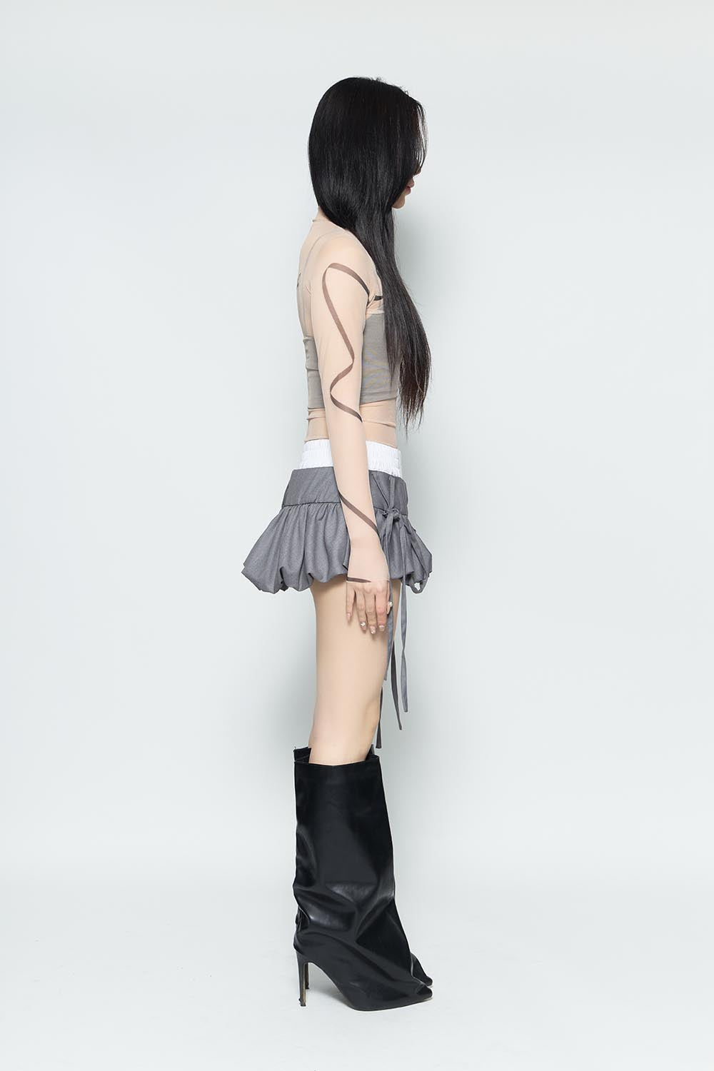 THEREDTHREAD / ザレッドスレッド】S layered balloon skirt