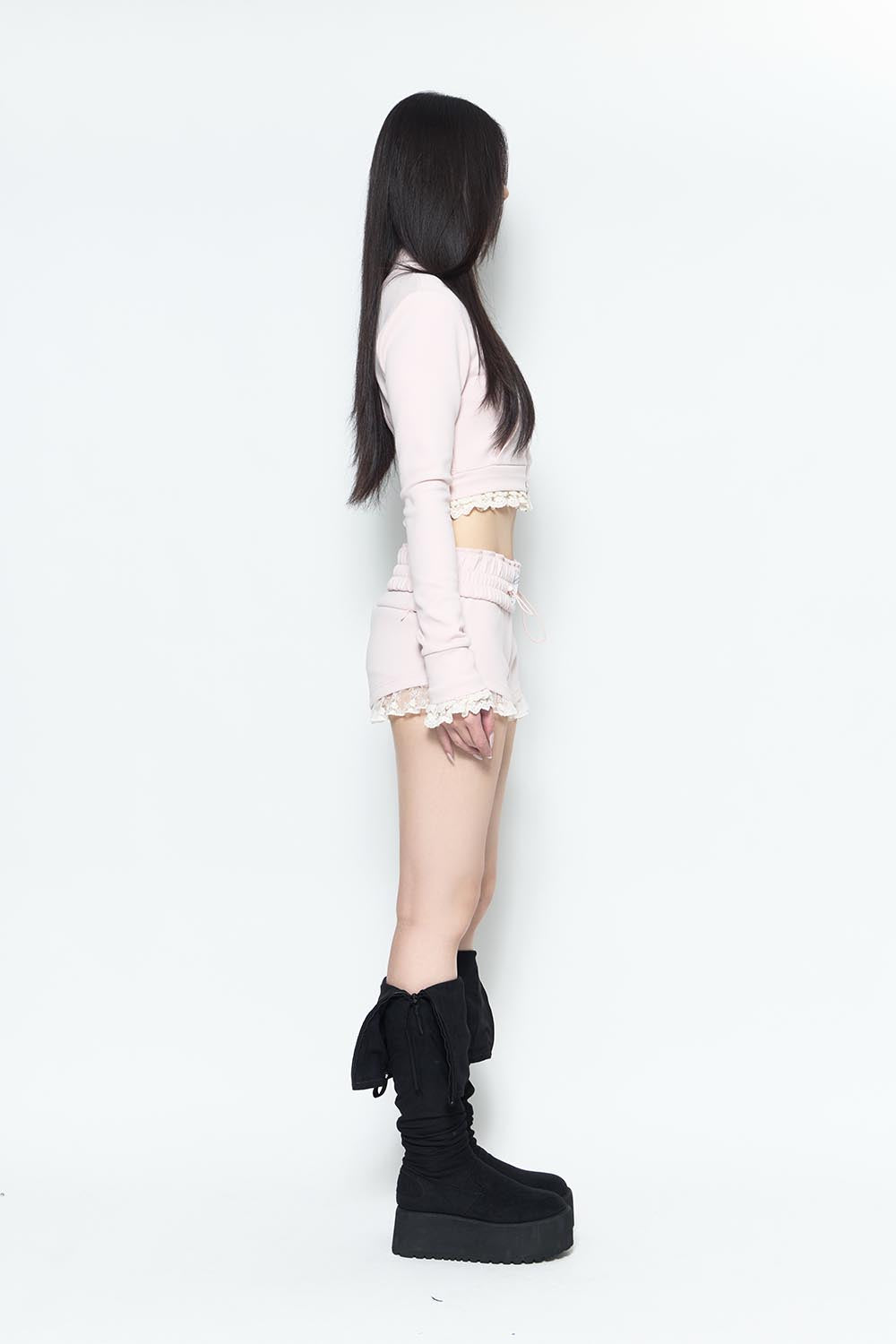 THEREDTHREAD / ザレッドスレッド】S jersey shorts lace