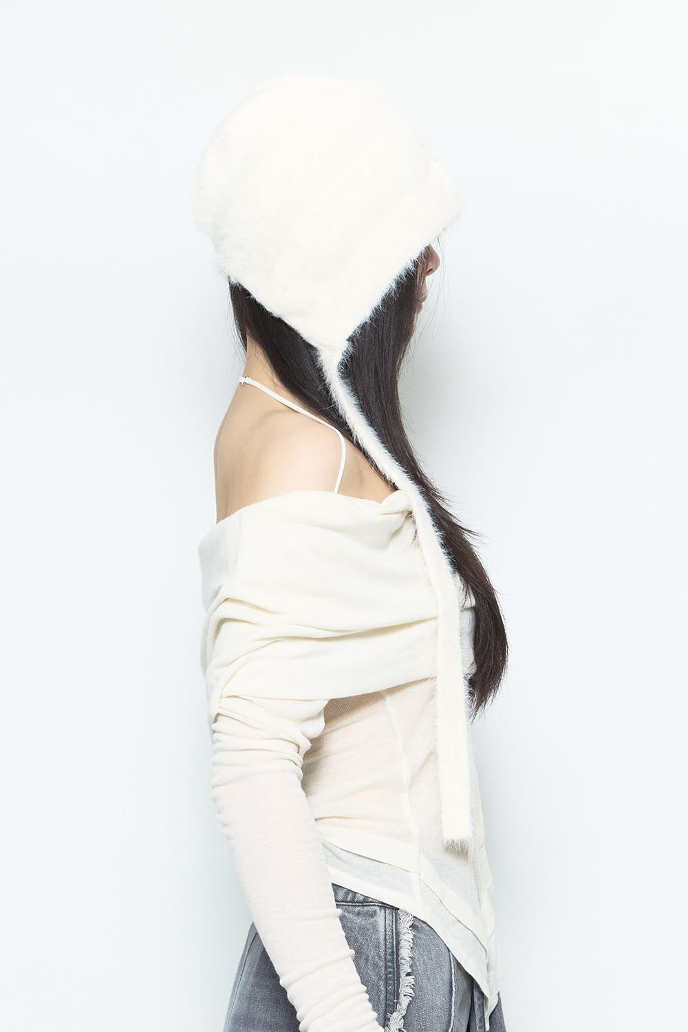 THEREDTHREAD / ザレッドスレッド】S fuzzy knit beanie