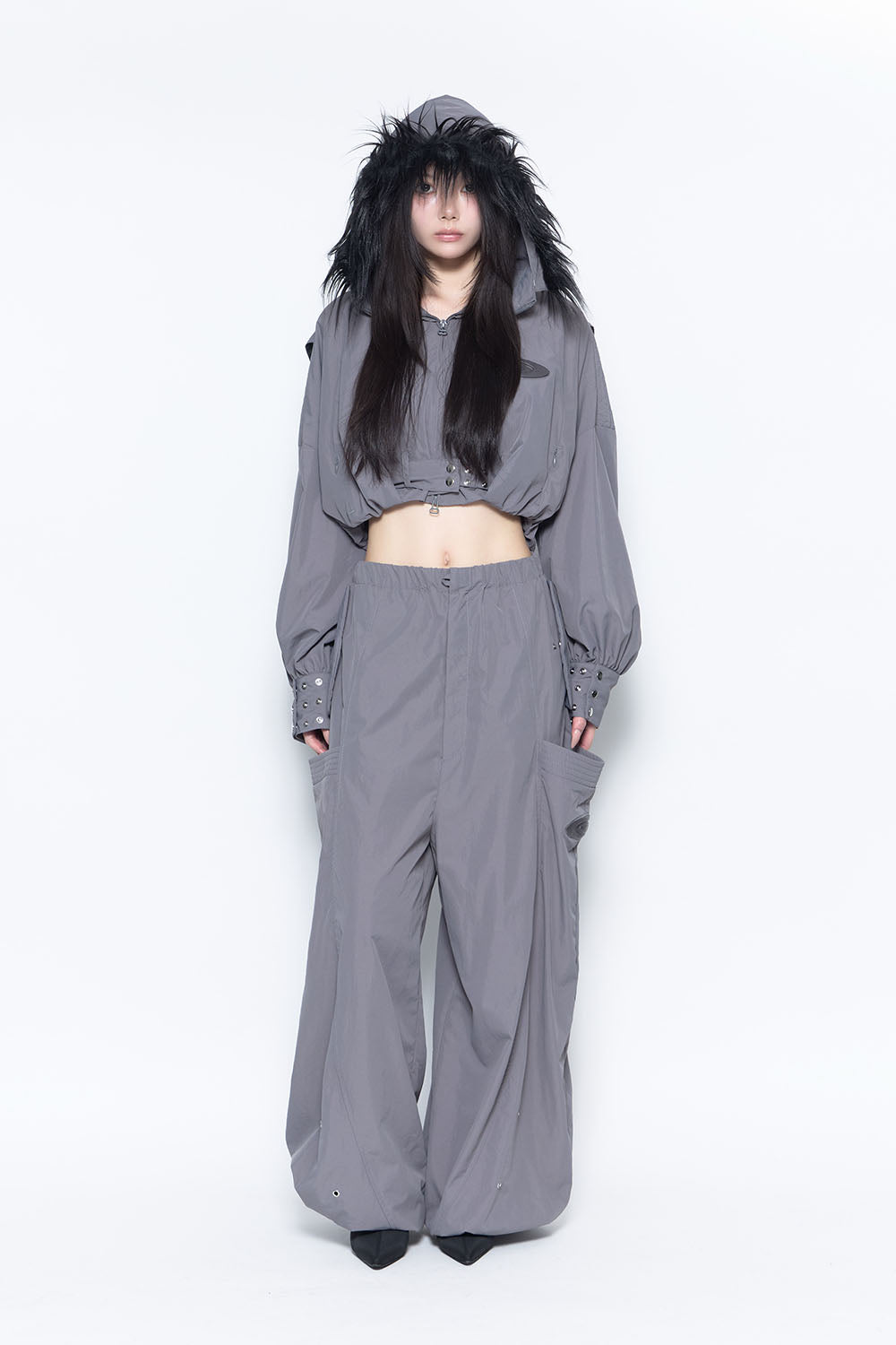 THEREDTHREAD / ザレッドスレッド】S eyelet nylon pants