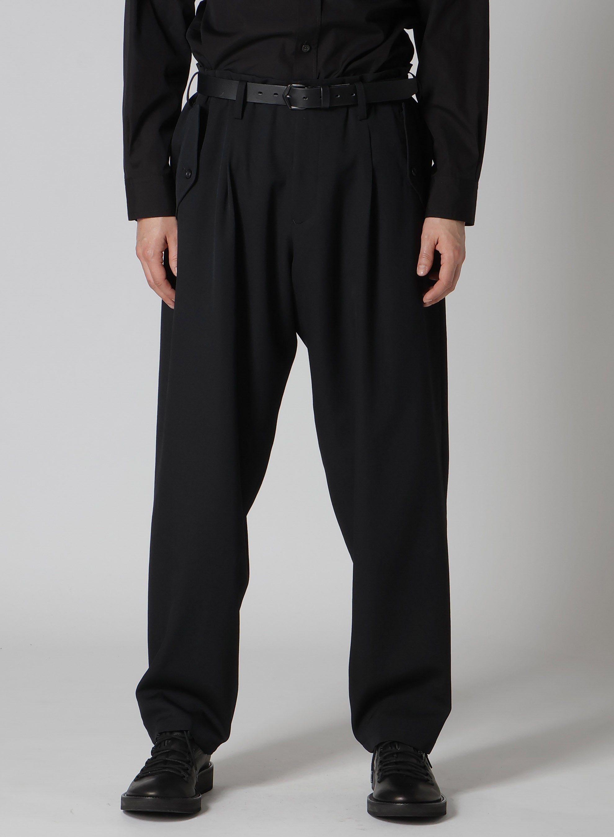 WOOL GABARDINE HEM TAB GABARDINE PANTS – THE SHOP YOHJI YAMAMOTO