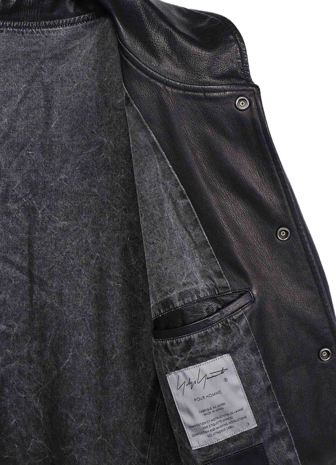 BACKLASH GOAT LEATHER COLLEGE JACKET – THE SHOP YOHJI YAMAMOTO