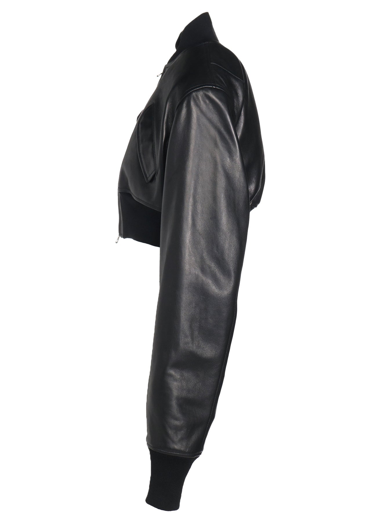 SEMI-VEGETABLE TANNED SHEEP LEATHER CROPPED BOMBER JACKET – THE