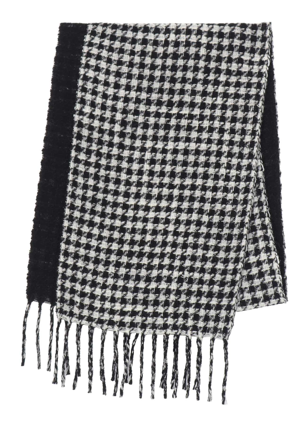 HOUNDSTOOTH PATTERN RIVERSIBLE STOLE(FREE SIZE BlackxIvory