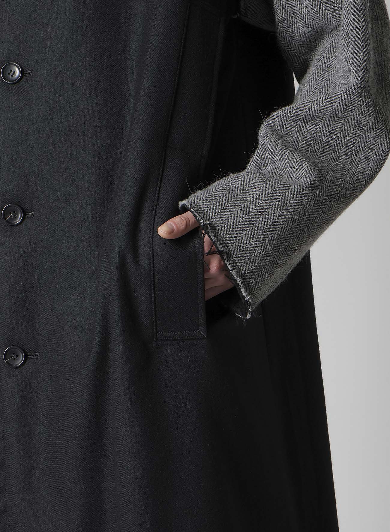 W/SAXONY B/TWEED STAND COAT(XS Black): Soldes｜THE SHOP YOHJI YAMAMOTO