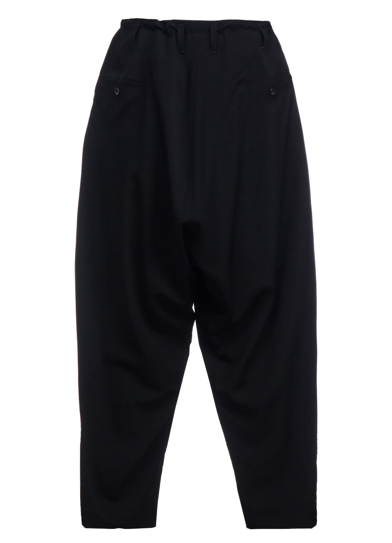 WOOL GABARDINE SIDE TUCK PANTS(S BLACK): Soldes｜THE SHOP YOHJI