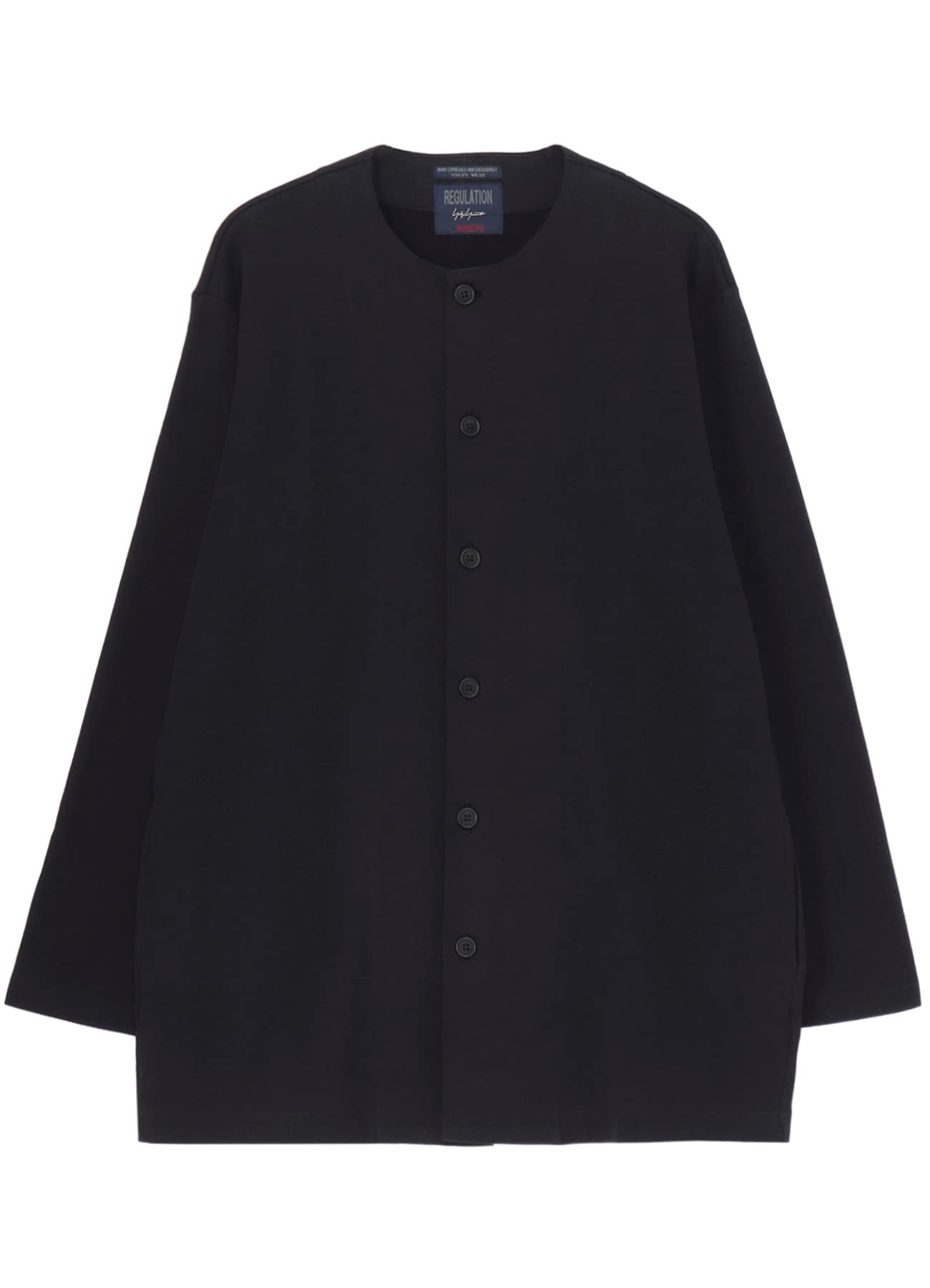 40/20 MINI FRENCH TERRY COLLARLESS JACKET(FREE SIZE Black): Yohji