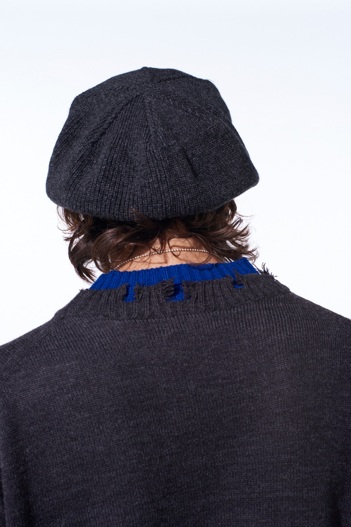 WOOL NYLON KNIT CASQUETTE(FREE SIZE charcoal): S'YTE｜THE SHOP