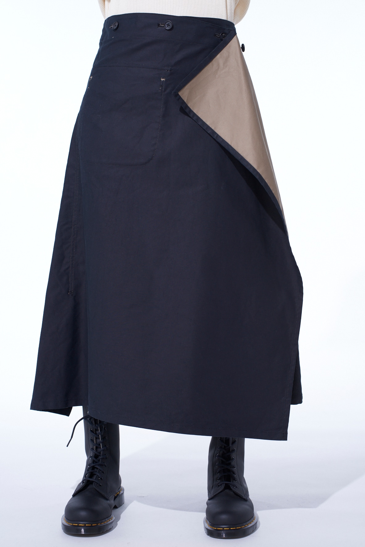 MOLESKIN REVERSIBLE SKIRT(S Black): S'YTE｜THE SHOP YOHJI YAMAMOTO